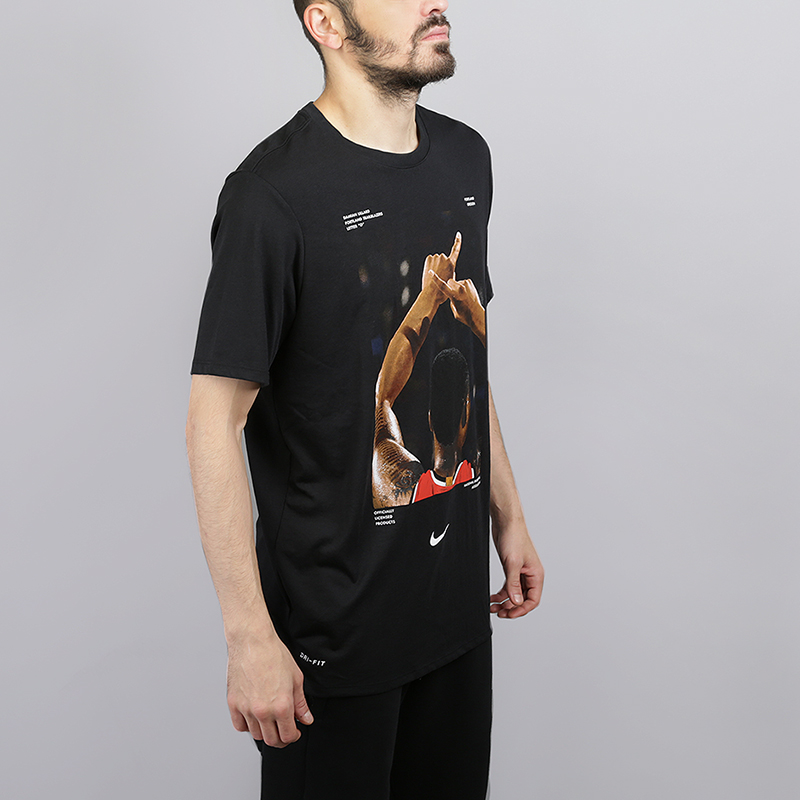 мужская черная футболка Nike Damian Lillard Dry 924637-010 - цена, описание, фото 3